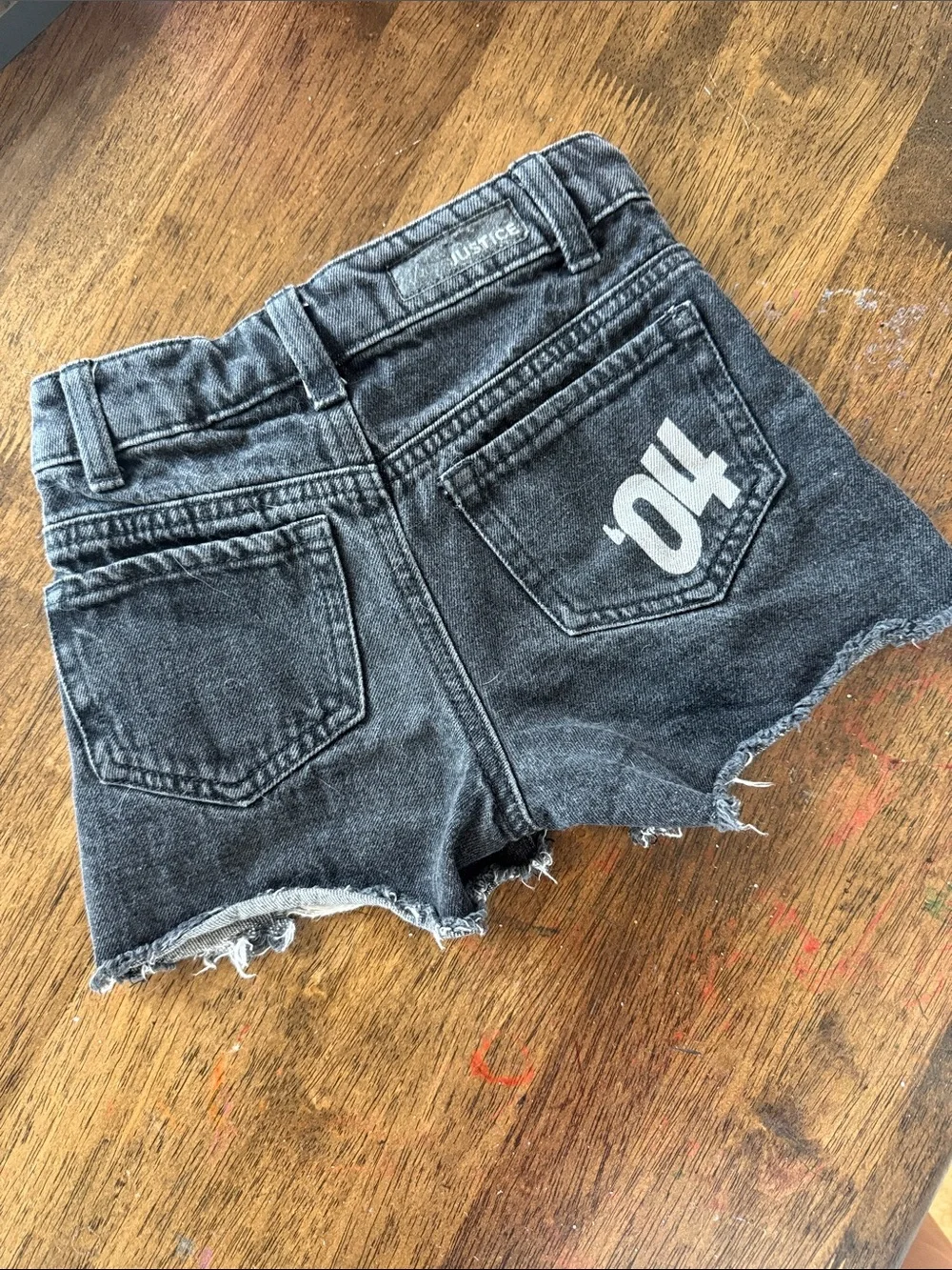 Girls Justice x NASCAR Black Distressed Denim Shorts